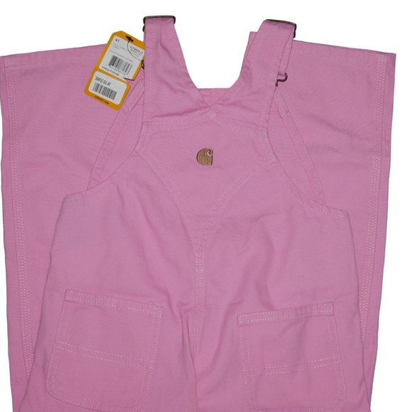 Carhartt Pink  Bib Overalls Infant Baby Sizes 3M 6M 12M Valentines Day NEW - Picture 5 of 9